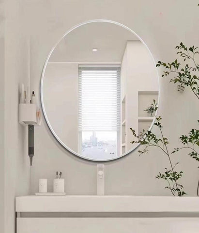 Silver Circle Bathroom Mirror